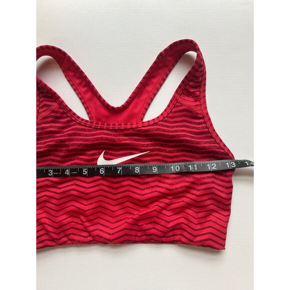 Nike Sports Bra Size Small Red Striped Dri-Fit Swoosh Athleisure Gym Running - Picture 5 of 6
